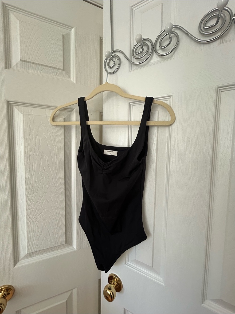 Babaton Black Scoop Neck Bodysuit - Women's Bandeau Style